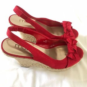 Moda Spana Red Wedge Heels Sz 8.5